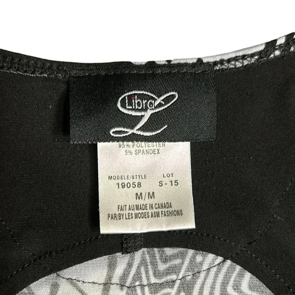 Y2K Libra ,vtg top . 
Women Medium.Black,white,abstract, embellished,square neck - Picture 9 of 15